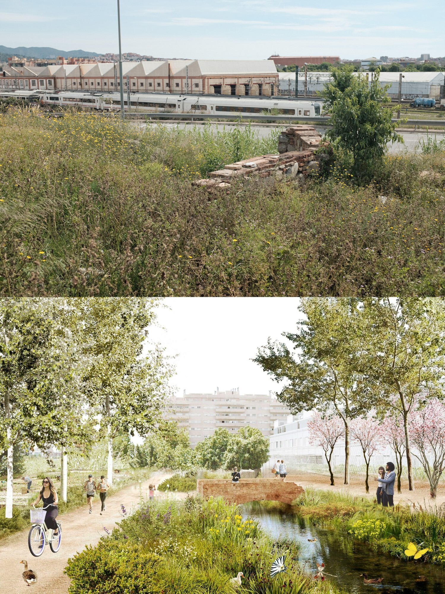Figure 3: Contrasting images of the Rec Comtal in Sant Andreu